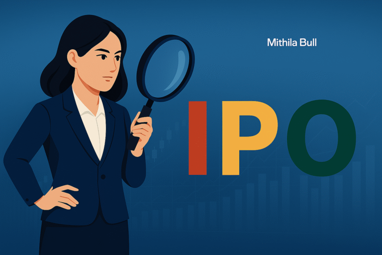 Infographic summarizing IPO process, allotment, and investment strategies for beginners